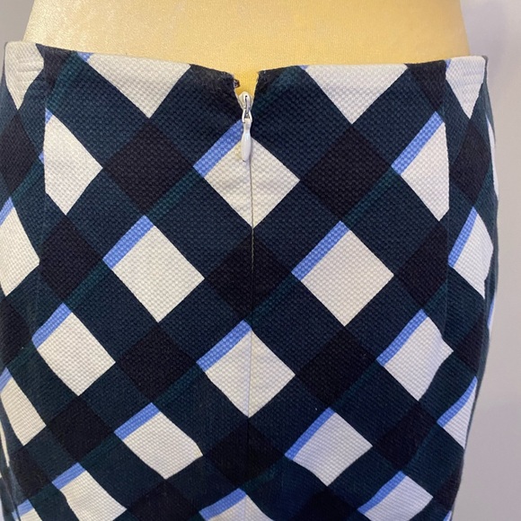 Ann Taylor cream & blue pencil skirt - Picture 4 of 9